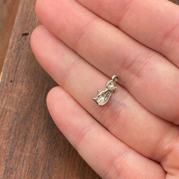 Vintage 925 Sterling Silver Baby Duck Chick Bird Tiny Pendant Bracelet Charm - Picture 2 of 3